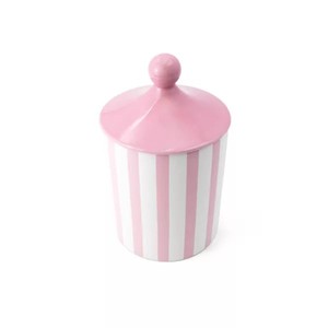 Elegant Ceramic <b>Storage</b> Jar Airtight Lid <b>Kitchen</b> Organizer Pink Stripe Design Durable Food Safe <b>Container</b> - Product Image 3