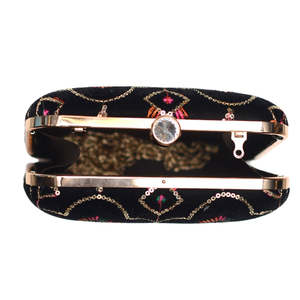Handmade Black Multicolour <b>Sequins</b> Embroidered Clutch <b>Bag</b> Luxury Evening Purse for Women Occasions - Product Image 3