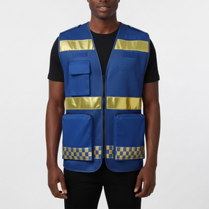 Custom Hi Vis ANSI Class 2 Waterproof LED Flash Mesh Safety Vest Men's <b>Construction</b> Workwear Customized Logo - Product Image 5