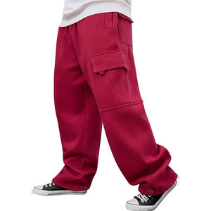 Pantalones Deportivos Holgados de Felpa Gruesa para Hombre, Estilo Cargo, de Pierna Ancha, con Bolsillos - Product Image 4