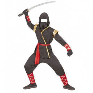 Uniforme Profesional de Ninja, Conjunto Completo Negro, Traje de Entrenamiento de Artes Marciales Shinobi, Disfraz de Samurai para Adultos y Niños, Disfraz de Halloween - Product Image 3