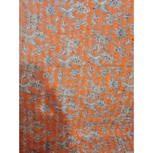 Handmade Kantha Quilt Reversible Cotton Blanket Orange Yellow Multi Color <b>Bedspread</b> Home Decor Gift for Her - Product Image 5