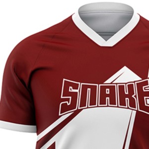 Camiseta de Fútbol para Hombre con Cuello en V, Manga Corta, Estampado Sublimado, Absorbe la Humedad, Corte Regular, para Adultos, Todas las Temporadas - Product Image 2