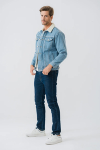 New Arrival Men's Cotton <b>Denim</b> <b>Jacket</b> Fashionable Custom Wholesale Jeans Coat Winter Knitted OEM Serviced New Winter Knitted - Product Image 5