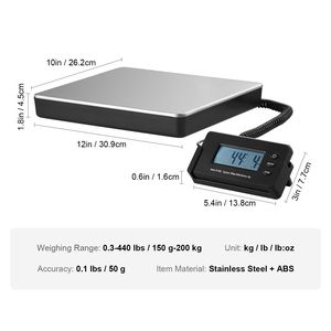 Balance postale numérique robuste, capacité 440 lb x 1,7 oz, avec écran LCD HD, fonction minuterie et tare, pour l'expédition de colis portables - Product Image 4