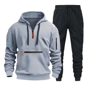 Wholesale Winter Hooded Casual Solid Men Sportswear Jogging Tracksuits Drawstring Lightweight Cotton <b>Wind</b> <b>Breaker</b> - Product Image 1