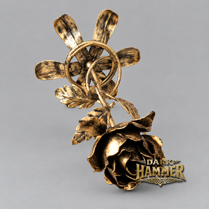 Sculpture décorative en métal rose artisanale, ornement floral de style antique, décoration artisanale pour la maison, art pour table, salon - Product Image 3