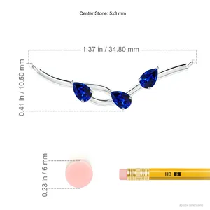 3.51G 14K <b>Solid</b> <b>Gold</b> 5*3MM Pear-Cut 0.6Ct Natural Blue sapphire Tree Branch <b>Pendant</b> Top Selling Party Wear <b>Pendant</b> For Woman - Product Image 2
