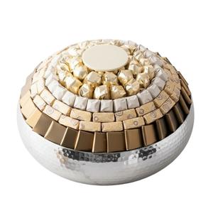 Tazón de chocolate dorado de diseño de lujo, arreglo para postres, tazón de servir de acero inoxidable ecológico para uso doméstico y hotelero - Product Image 3