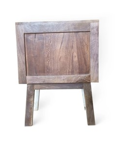 Vintage Distressed Wooden Two Drawer <b>Bedside</b> <b>Table</b> Rustic Nightstand Bedroom Storage Side <b>Table</b> Farmhouse Home Furniture - Product Image 3