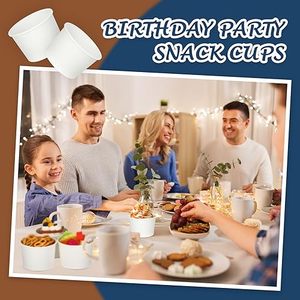 Vasos de Papel Desechables Ecológicos de 8oz, Resistentes a la Grasa, Aptos para Alimentos, Tazones para Postre de Color Sólido, Suministros para Fiestas, Helados y Galletas - Product Image 5