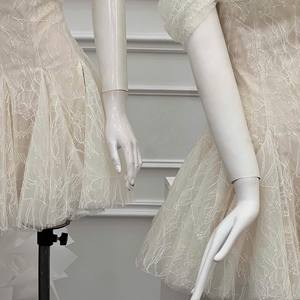 Vestido Midi Personalizado para Mujer, Romántico y Elegante, con Encaje y Volantes, Hombros Descubiertos, Corte en A, para Fiesta de Bodas - Product Image 3