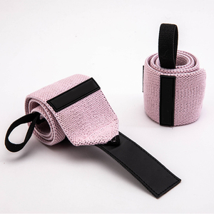 Customized <b>Pink</b> Peach Heavy Duty Fitness Equipment Weight Lifting Straps <b>Wraps</b> Gym Wrist Bands For Women Weightlifting Gear - Product Image 6