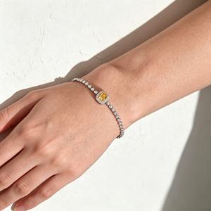 Moissanite <b>Charm</b> <b>Bracelet</b> Emerald Cut Channel Setting Geometric Design <b>Silver</b> Plated 925 <b>Silver</b> Unisex Luxury Trendy Gift Party - Product Image 1