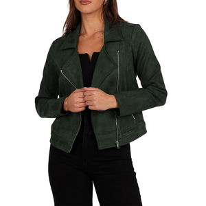 Chaqueta de Cuero Sintético para Mujer, Largo Regular, Material de Cuero Sintético, Color Sólido, en Oferta - Product Image 4