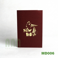 Cartes de vœux 3D personnalisées faites à la main, traditionnelles, pour baptême, anniversaire, invitations de fête, impression offset, artisanat en papier, souvenir
