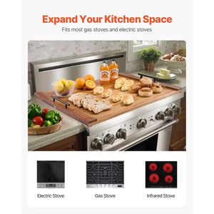 Tagliere in Legno di Acacia con Manici, Coprifornello per Fornelli a Gas/Elettrici, Accessori per Campeggio e Camper - Product Image 2