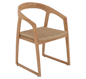 Silla de Comedor Contemporánea para Exteriores, Madera de Teca y Mimbre Sintético, para Hoteles - Product Image 4