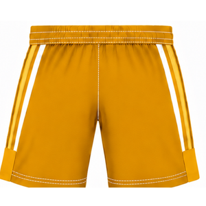 Pantalones Cortos de Rugby Personalizados en Amarillo Dorado y Blanco, Uniforme de Equipo Transpirable y Ligero, Ropa Deportiva de Entrenamiento Personalizada, Rendimiento Atlético - Product Image 2