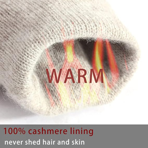 Gants en cuir véritable pour femmes, mode hiver, luxe, gants en cuir bleu pour dames avec poignet plissé - Product Image 2