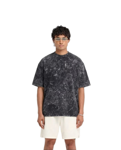 <b>Men's</b> Oversized <b>Tie</b>-Dye Cotton T-Shirt O-Neck Short Sleeve Casual Jersey Fit <b>Black</b> White Patterned Streetwear Unisex Tee Shirts - Product Image 1