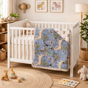 Wholesale 100% Cotton Baby Quilt Hand Block Printed All Season Soft Lightweight Handstitched Customizable Eco-Friendly Gifting - Product Image 5