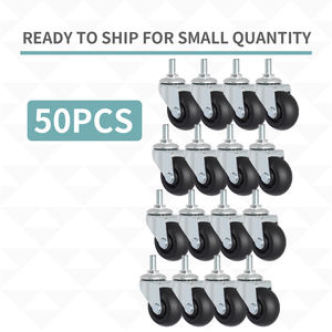 Rodamientos de TPR giratorios negros de 2 pulgadas personalizados, ruedas giratorias de vástago roscado de 3/8 \ "X 25mm para el hogar, la Oficina, la cocina, uso Industrial de 50mm - Product Image 6