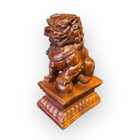 Statue de licorne sculptée à partir d'un seul bloc de bois Huongwood, design Feng Shui, forme irrégulière, origine Vietnam, marque Tam Viet