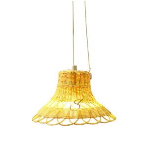 Custom Teardrop Rattan Lampshade Open Lattice Bamboo Pendant <b>Light</b> Cover <b>Rustic</b> E27 Bulbous Ceiling Hanging Chandelier - Product Image 4