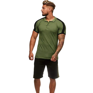 Conjunto Deportivo Casual de Dos Piezas para Hombre, Camiseta Polo Personalizada y Pantalones Cortos de Manga Corta, Talla Grande, Transpirable y Térmico para Verano - Product Image 2