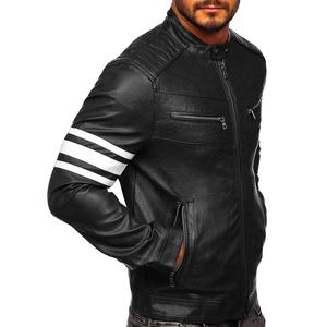 Veste d'hiver pour homme, nouveau style, décontractée, en cuir véritable, avec fermeture éclair, respirante, grande taille, coupe-vent, col rabattable - Product Image 3