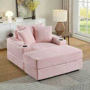 Set Soggiorno Accogliente: Divano Profondo con 2 Cuscini Decorativi e Pouf - Product Image 2