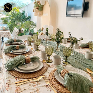 Set de table rond en jacinthe d'eau tressée à la main, écologique, avec motif floral, épaisseur personnalisable, design naturel - Product Image 3