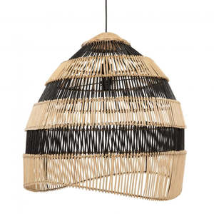 Black Natural Rattan Hanging Lamp <b>Shade</b> Handwoven Bohemian Ceiling <b>Light</b> Cover Modern <b>Wicker</b> Pendant Lighting For Home Decor - Product Image 1