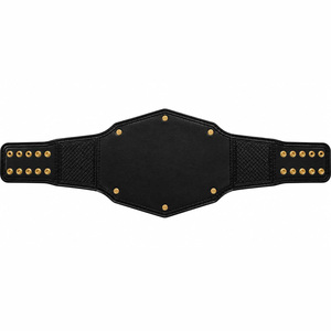 Ceinture de championnat MMA en cuir PU respirant noir, or et rouge, taille haute, durable, poids lourd, unisexe, vente en gros - Product Image 2