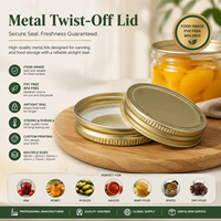 Couvercle métallique de qualité alimentaire à visser pour bocaux Mason, personnalisable, 38mm 42mm 53mm 63mm 70mm 82mm, fabrication OEM