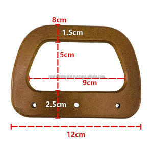 Mango de monedero de madera natural en forma de D rectangular de 12cm de la mejor calidad para hacer bolsas de ganchillo de Falak World Export - Product Image 6