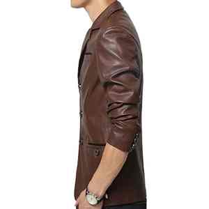 Blazer Britannique en Cuir Respirant Anti-Plis de Haute Qualité pour Hommes – Vente en Gros SOLID INTERNATIONAL - Product Image 6