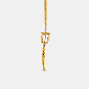 จี้เพชรทรงกลมเจียระไนแบบบริลเลียนท์ รูปหัวใจประดับกากบาท ทองคำขาว 14K พร้อมสร้อยคอสุดหรู - Product Image 4