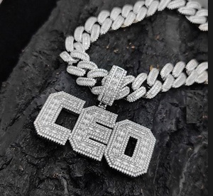 Eyes Blings - Colgante de Letra Inicial Personalizado con Diamantes de Alta Calidad, Nombre Personalizado, Lujo, Certificado IGI, Corte Moissanite, 935 - Product Image 6