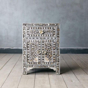 ILAHI's Eco-friendly Bone Inlay <b>Drawer</b> <b>Table</b> Agate Detailing Modern Design Three-layer Storage Portable Home Furniture Baptism - Product Image 4