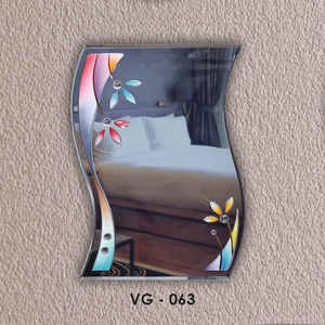 Designer <b>Mirror</b> with Elegant V-Groove Design Bevel Edges Wall-Mounted Frameless Art Decor - Product Image 3