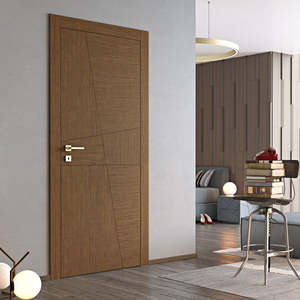 Portes de chambre d'hôtel de luxe en PVC, portes en bois massif WPC avec cadre, portes résidentielles privées étanches en composite - Product Image 1