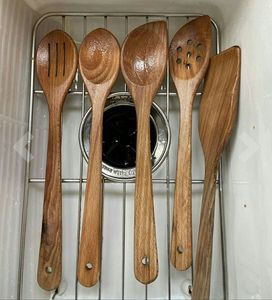 Juego de Cucharas de Cocina de Madera Natural, Hechas a Mano con Madera de Acacia, Utensilios de Cocina de Lujo para Acampar y para las Necesidades Diarias de Cocina - Product Image 5