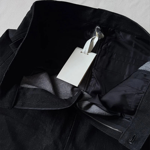 Jean en denim pour homme, coupe ample, taille haute, jambe droite, décontracté, en coton, couleur unie, délavage classique, style été - Product Image 2