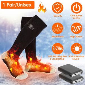 Men's Women's Electric Heated Battery-Powered Socks Rechargeable Feet Warmer with 4 Temperature Levels for Indoor Outdoor Sports - Product Image 4