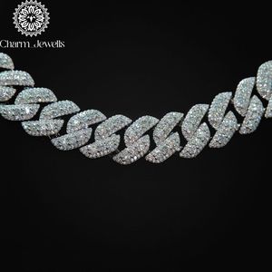 สร้อยคอ Charm Jewells แบบ unisex ประดับเพชรโมอิสซาไนต์ทรงกลมเจียระไนแบบ Brilliant Cut ดีไซน์เรขาคณิต ชุบทอง 14K เงินแท้ 925 รับรองโดย IGI สไตล์ฮิป - Product Image 4