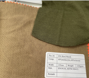 70% modacrylique/25% <span class=keywords><strong>viscose</strong></span>/5% spandex ignifuge <span class=keywords><strong>tissu</strong></span> <span class=keywords><strong>jersey</strong></span> simple 230gsm couleur kaki - Product Image 6