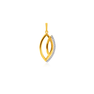 Elegante Colgante de Hoja con Diamantes Cultivados en Laboratorio de Corte Brillante Redondo y Cristal en Forma de Lágrima de Doble Tono para Uso Diario de Mujeres - Product Image 1