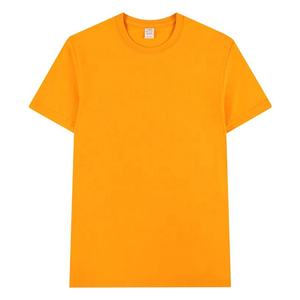 T-shirt en coton 100 % pour homme, taille européenne, col rond, manches courtes, coupe classique, couleur unie, jersey tricoté, teinture unie, décontracté - Product Image 3